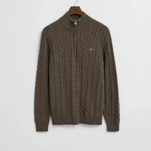 COTTON CABLE HALF ZIP