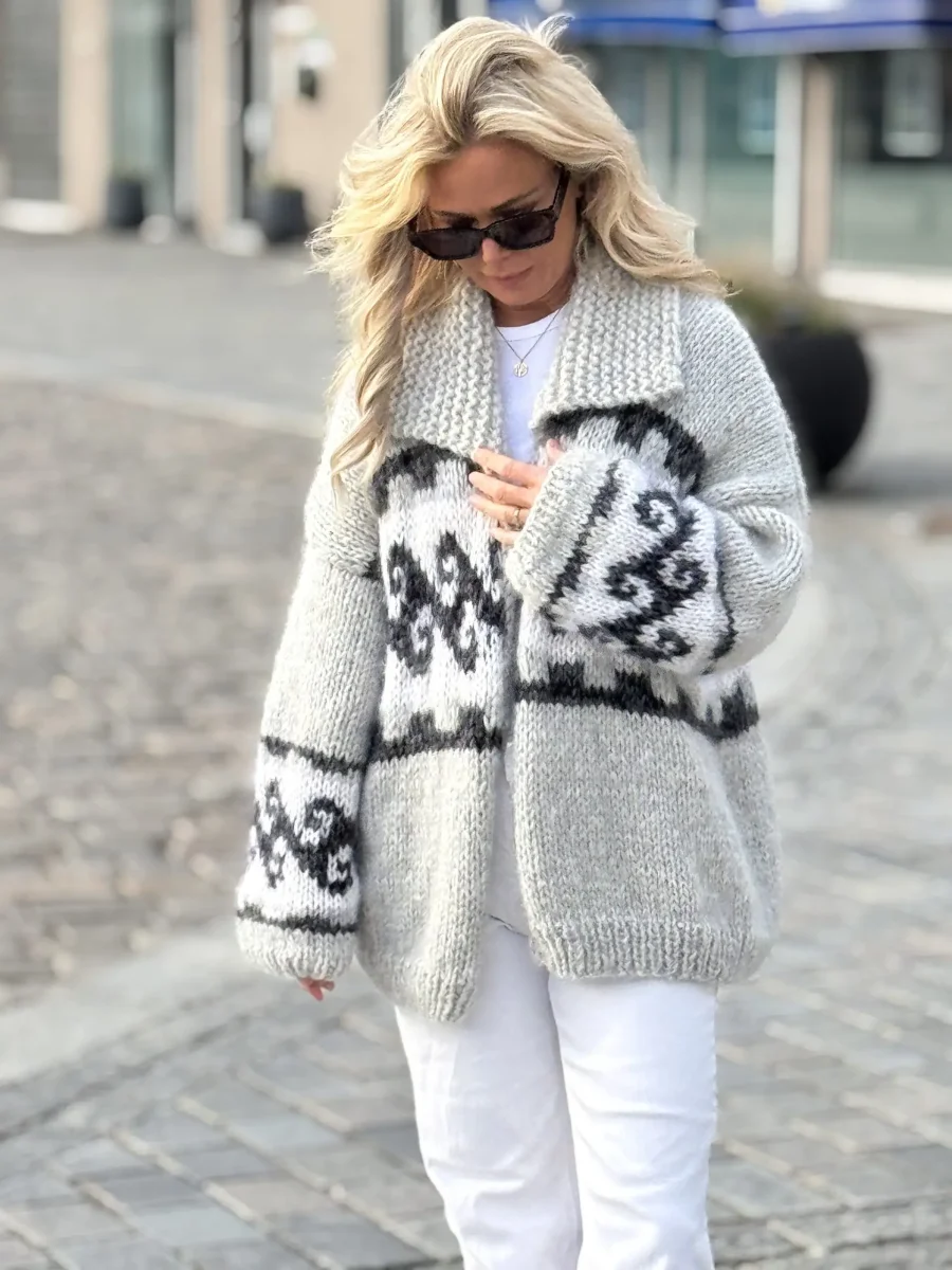 WOODY cardigan – lys grå - Image 8
