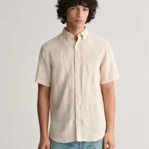 REG LINEN HOUNDSTOOTH SS SHIRT